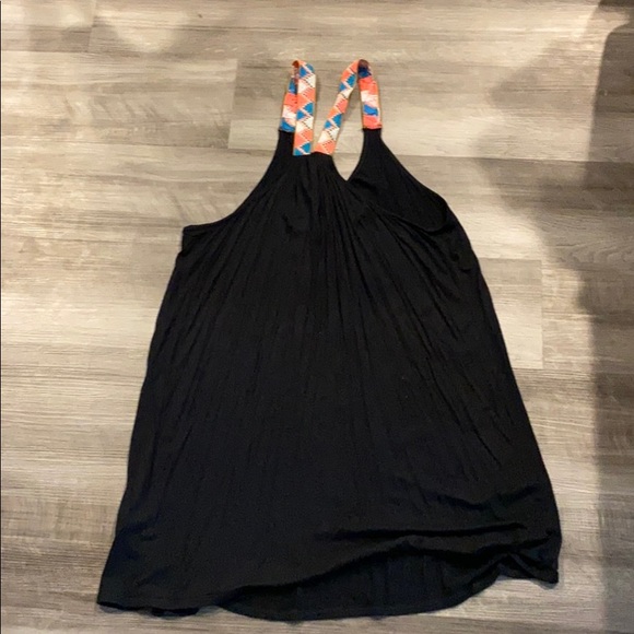 Black sundress with colorful straps - Picture 2 of 3